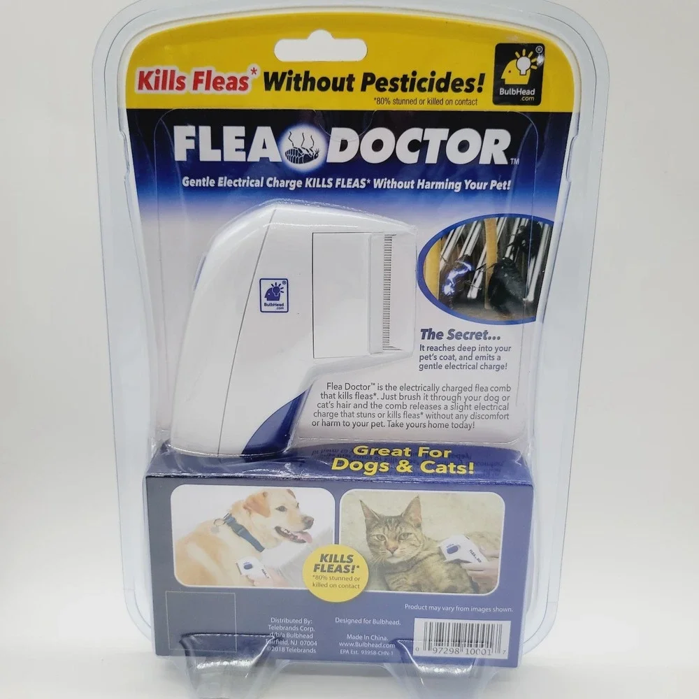 Flea Doctor Electric Flea Comb for Dogs Cats – As Seen on TV – New in Box